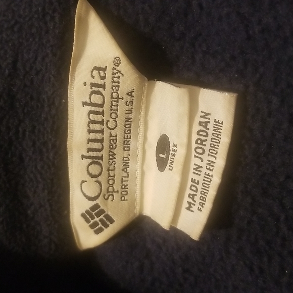 Columbia Blue Fleece Quarter Zip Pullover Sweater Warm Unisex Size Large - Picture 4 of 6